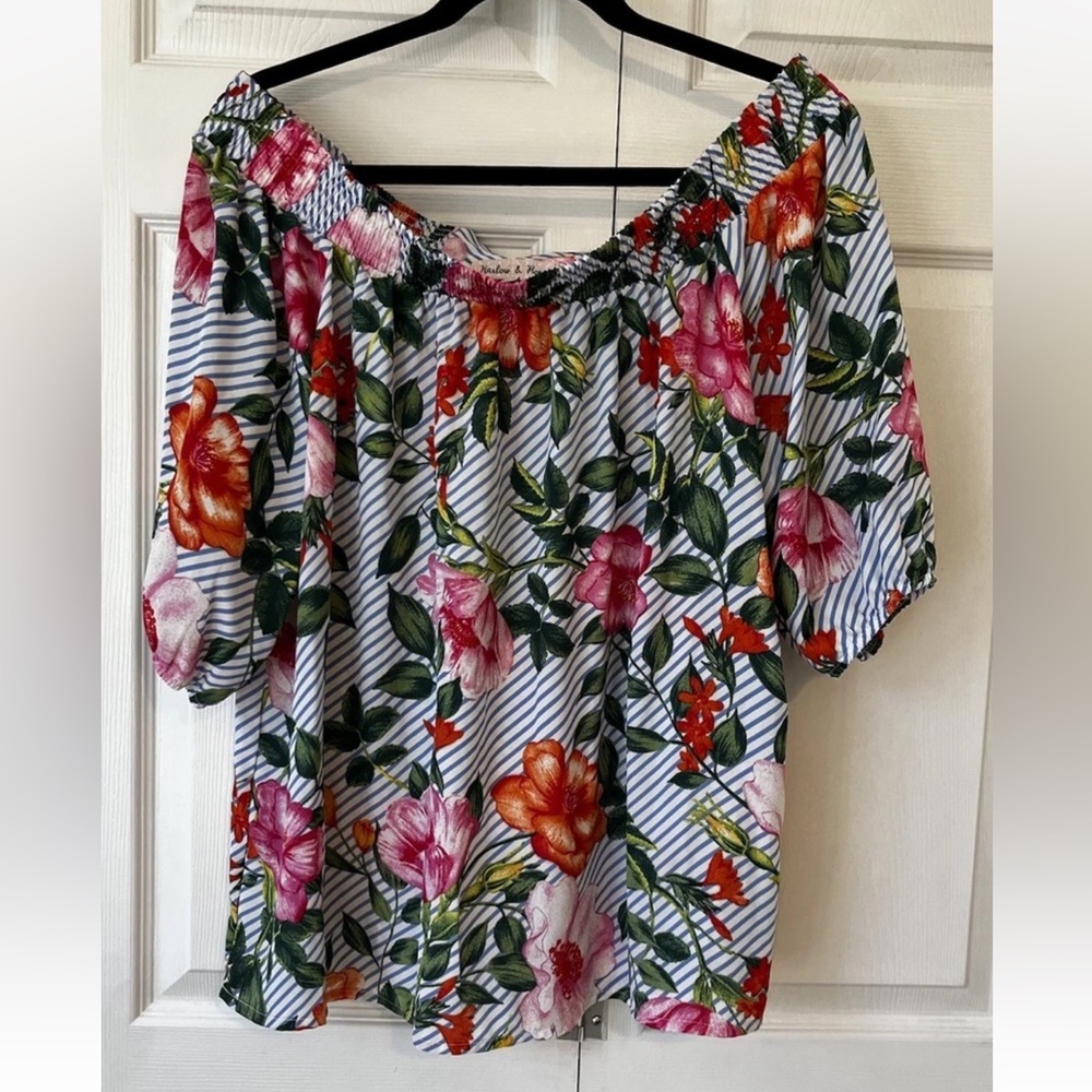 Harlow & Rose Floral Print Blouse Size XL